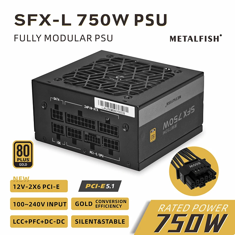 Modular Power Supply - Fonte de alimentação SFX 750W 80PLUS